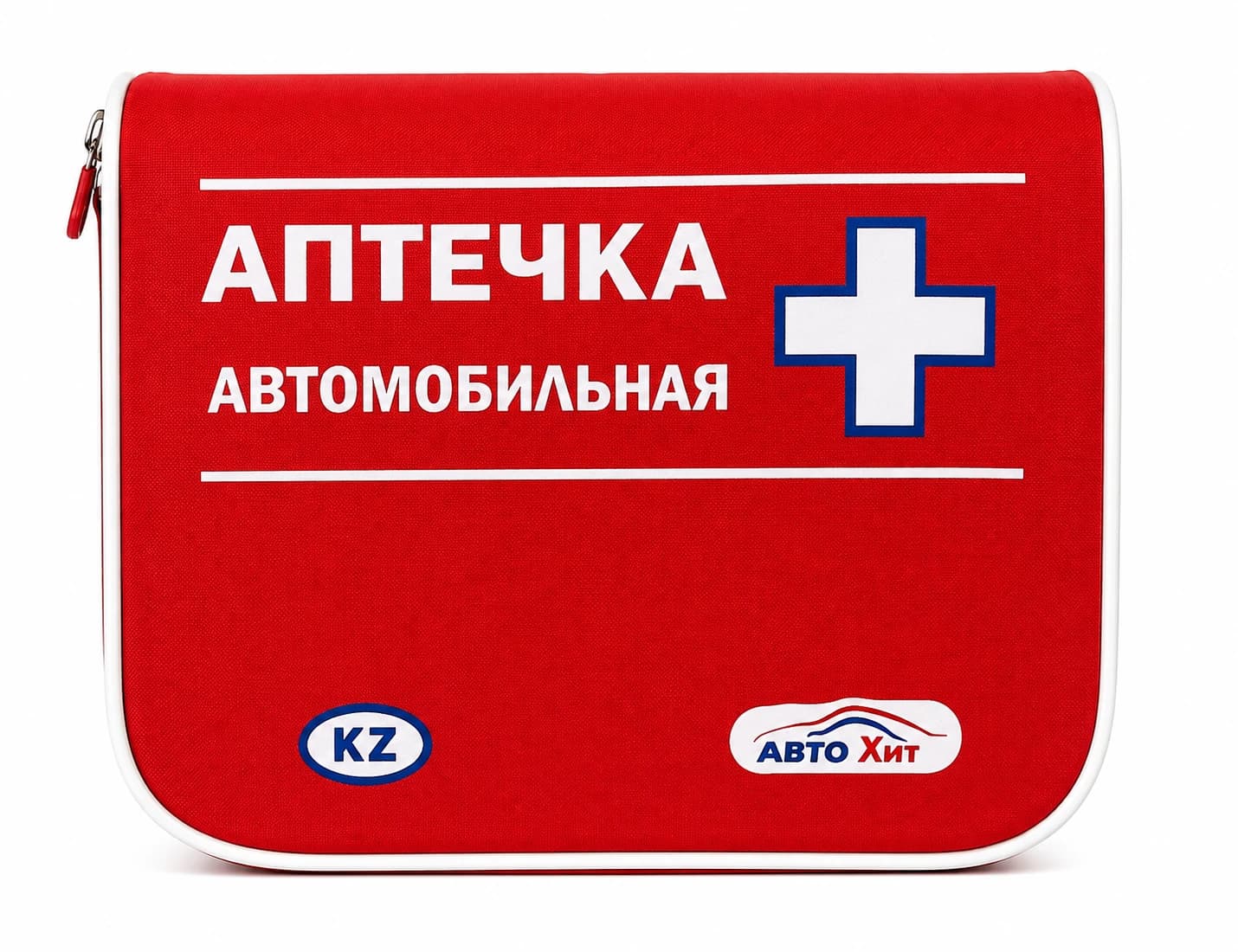 Автомобильная аптечка «Автохит» в красном плоском футляре на молнии